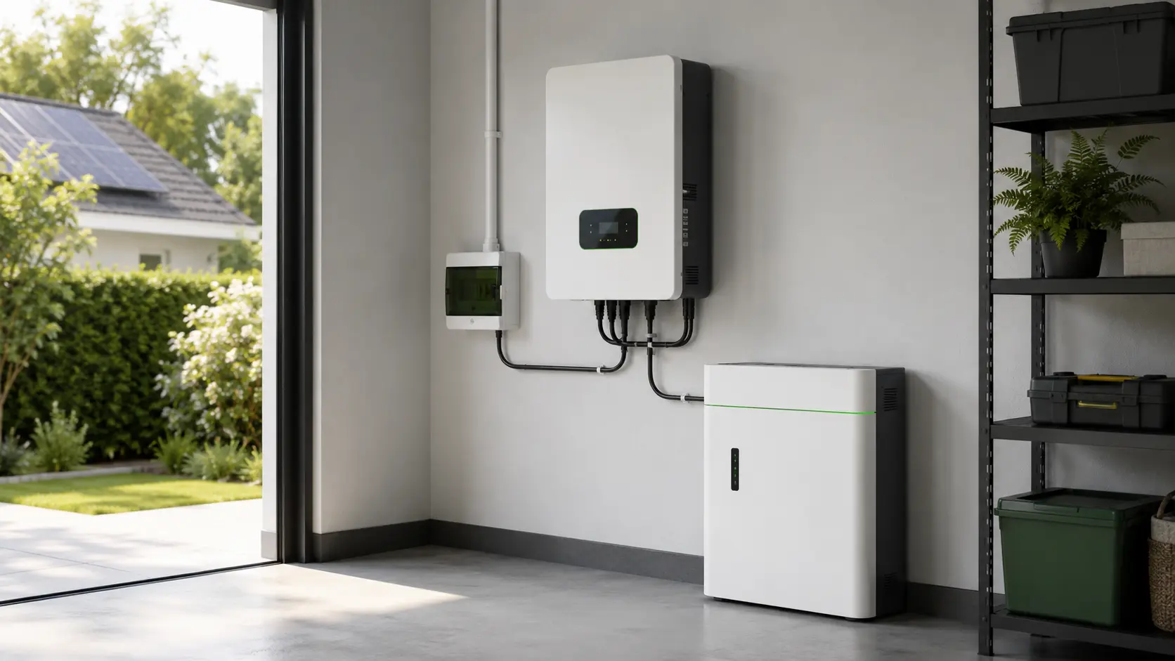 Hibrit inverter — güneş paneli ve bataryayı yöneten cihaz